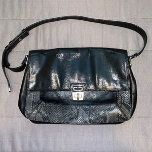 Cole Haan snake print leather shoulder bag